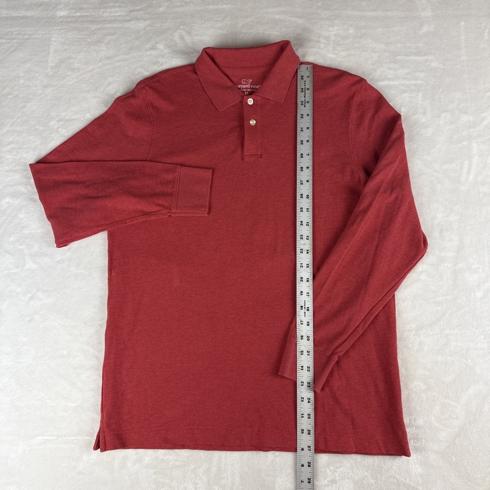 Vineyard Vines Long Sleeve Whale Polo Shirt Youth XL Red Classic Fit Casual - Picture 5 of 6